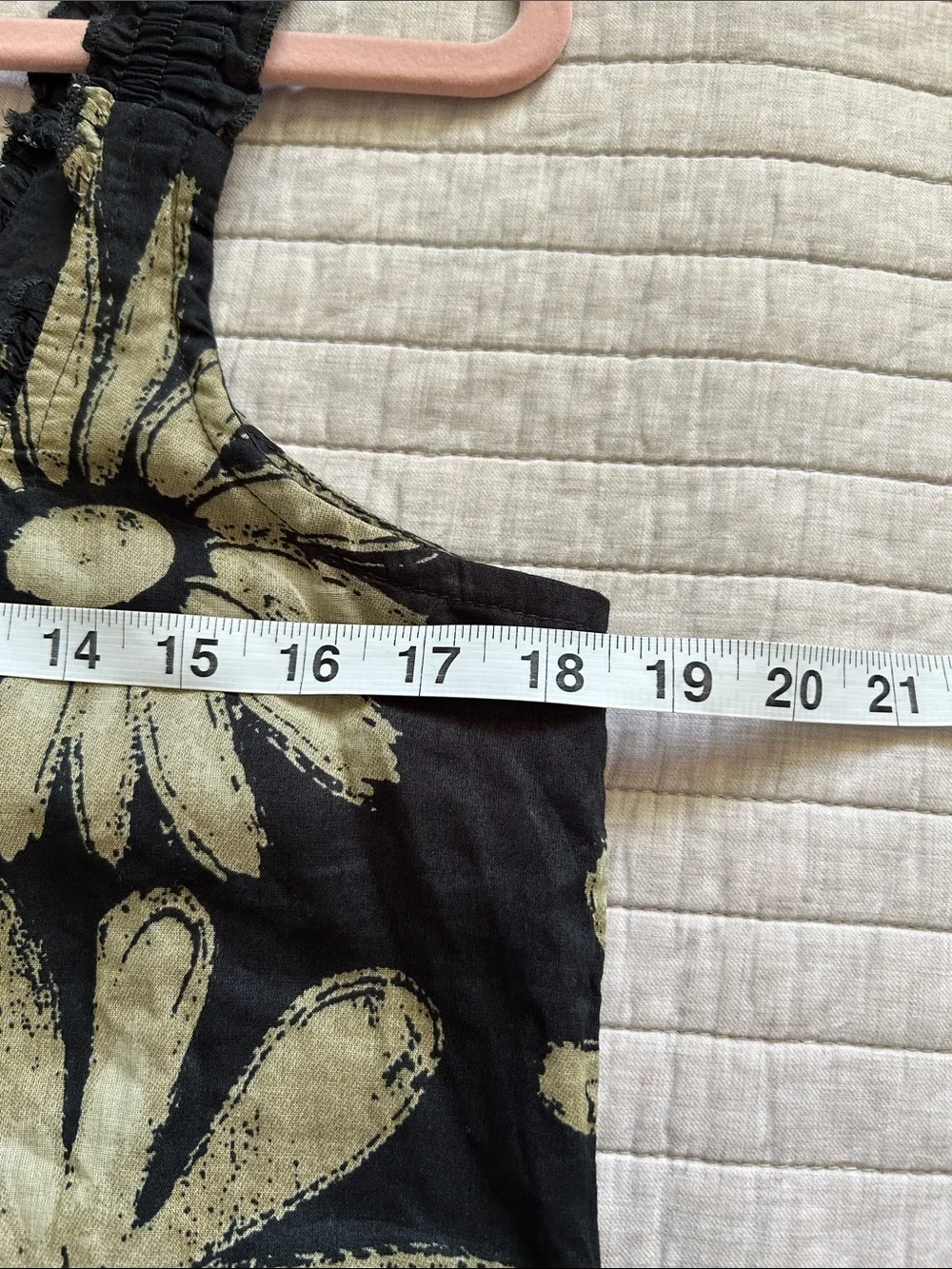 Natural life Adele Cotton black cream boho floral Maxi Dress M